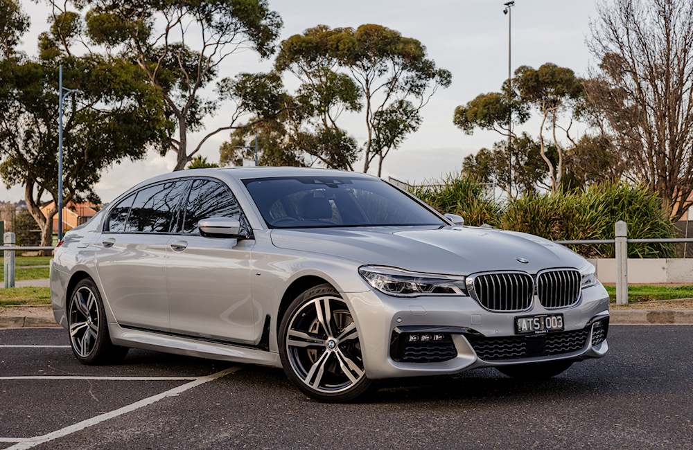 Silver BMW 740m Sports Sedan Silver BMW 740m Sports Sedan